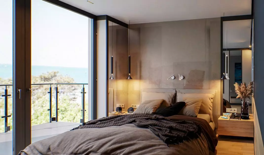 Bedroom in dark colors