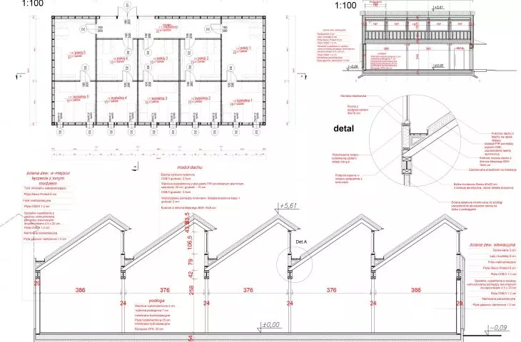Community center design, technical drawings