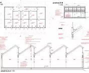 Community center design, technical drawings