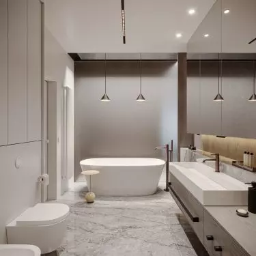 The bathroom is equipped with both a bathtub and a shower