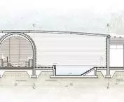 Projekt saunarium w Cieplicach Śląskich-Zdroju, przekrój A-A