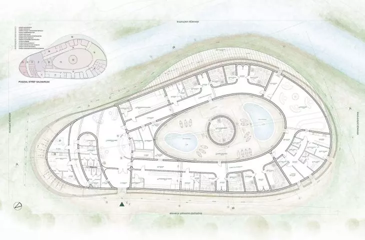 Rzut i schemat funkcjonalny saunarium