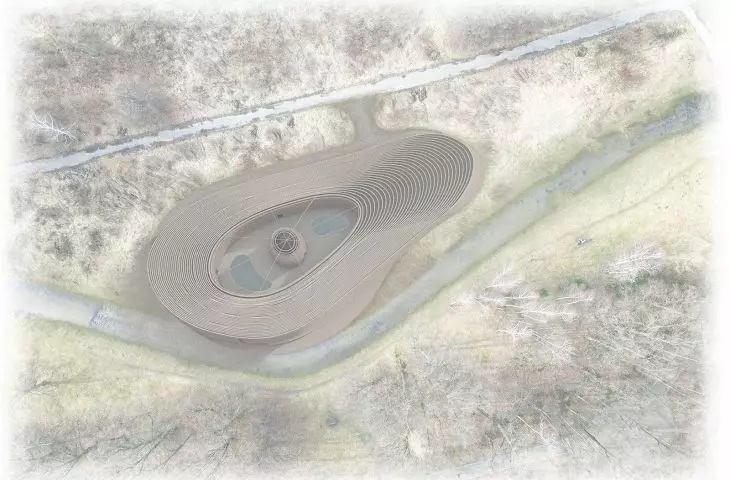 Widok na saunarium z lotu ptaka