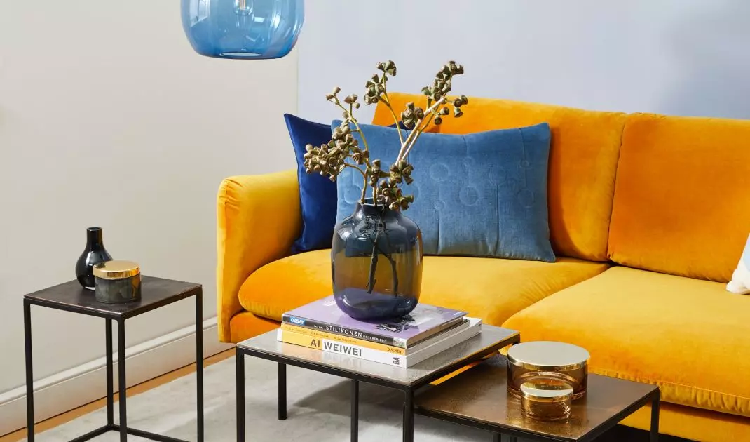 Combine blue with yellow for contrast