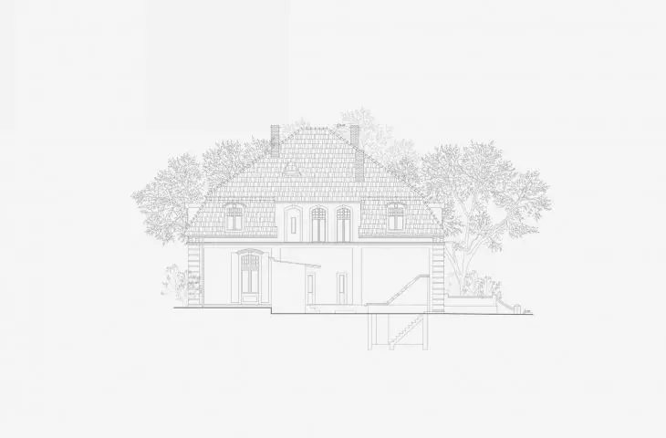 mansion, eastern elevation