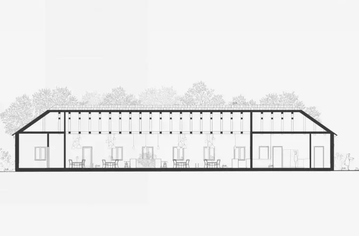 mansion, cross-section B-B