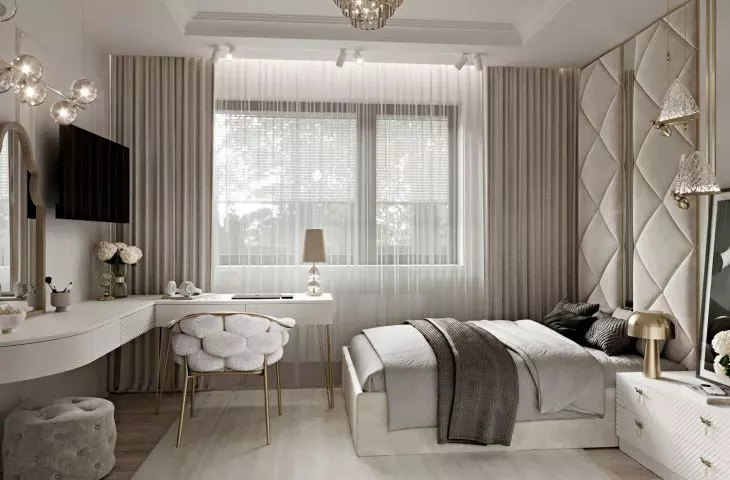 The room was decorated in the modern classic style