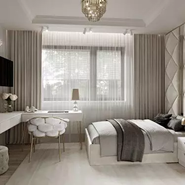 The room was decorated in the modern classic style