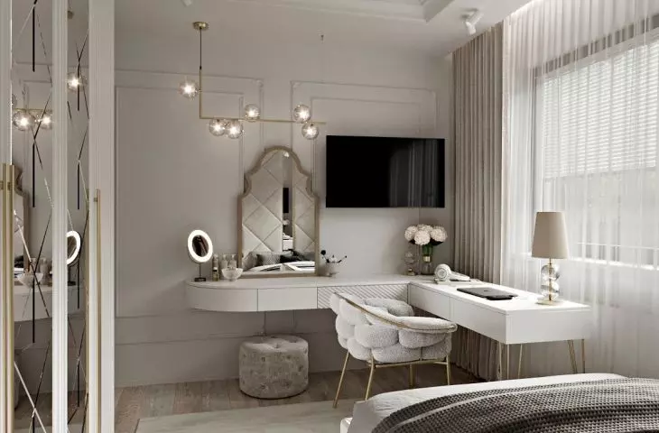 The room is kept in subdued colors