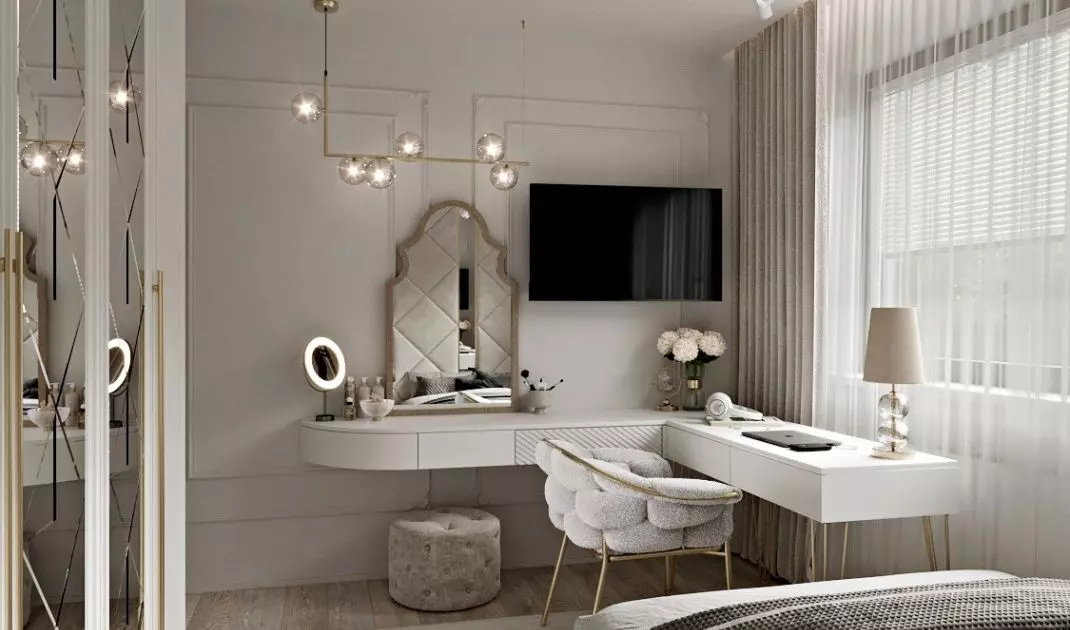 The room is kept in subdued colors