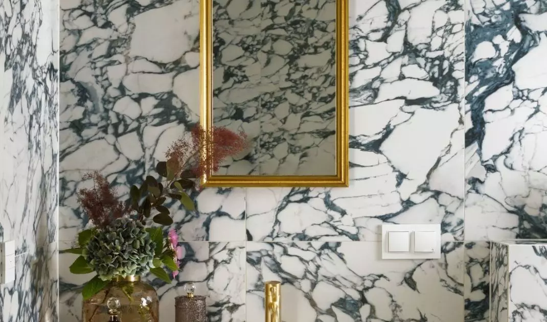 Marble works well as a wall covering