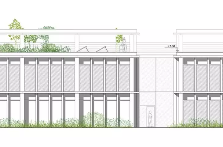 Rehabilitation center in Gdansk, east elevation
