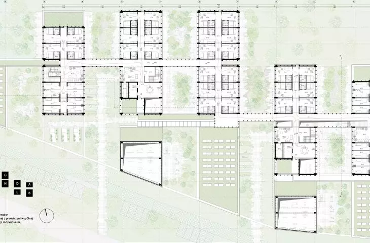 Rehabilitation center in Gdansk, level 1 view