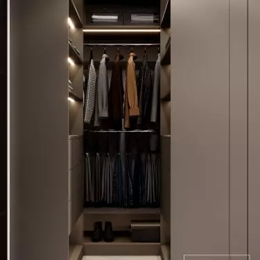 The owners' dressing room is accessed from the bedroom
