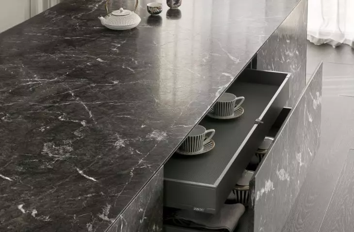 Drawers are equipped with organizers