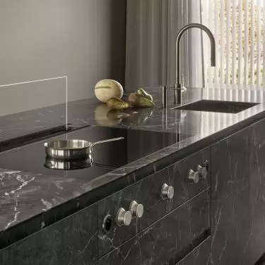 Induction cooktop that slides out of the countertop