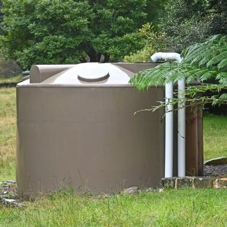 You can store rainwater in barrels, underground tanks, concrete cisterns or plastic tanks