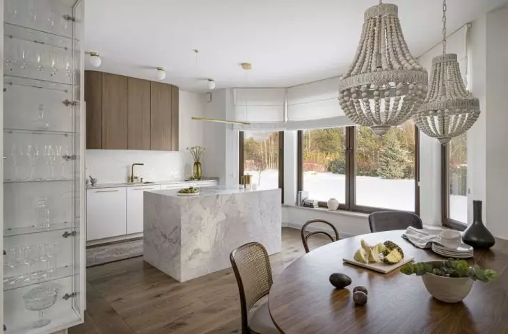 Combine smooth surfaces with fabrics