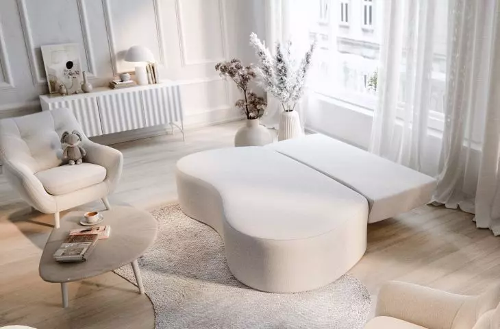 Sofa Mia — rozłożona do spania