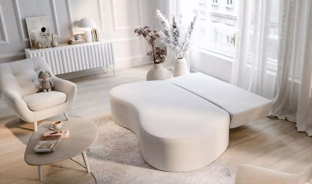 Sofa Mia — rozłożona do spania