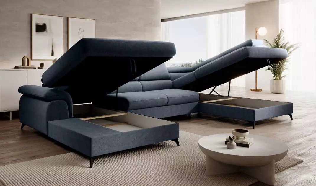 Plaza U corner sofa in Whisper 15 fabric