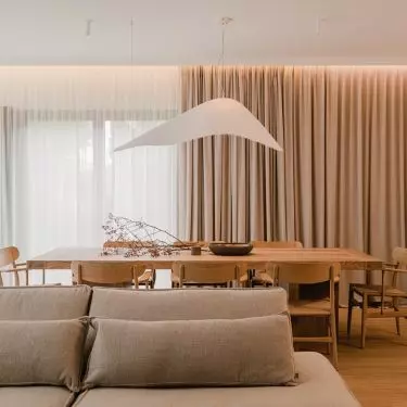 The heart of the aparament is the living area with kitchen and dining room
