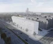 propozycja pracowni KWK Promes; widok budynku od strony ulic Władysława IV i Obrońców Wybrzeża