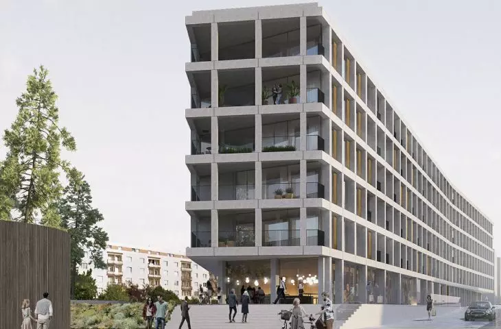 Proposal of Maćków Pracownia Projektowa studio; view from Armii Krajowej Street