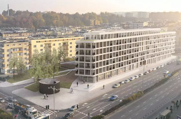 proposal of Maćków Pracownia Projektowa studio; view from Armii Krajowej and Władysława IV streets