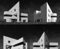 Projekt domu z betonu w krajobrazie miejskim