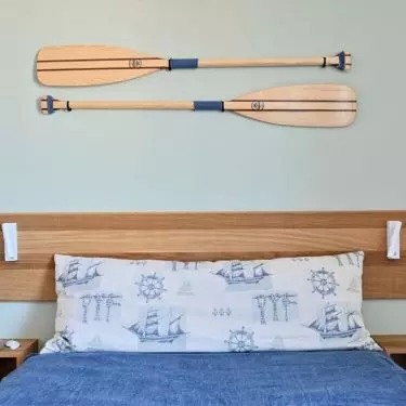 A lot of nautical motifs appear in the interior 