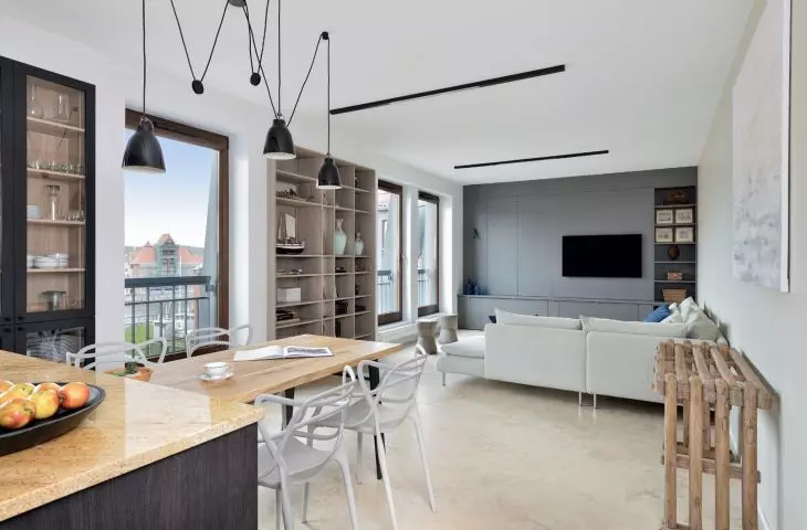The wooden console was created from wood that had been lying in water for many years