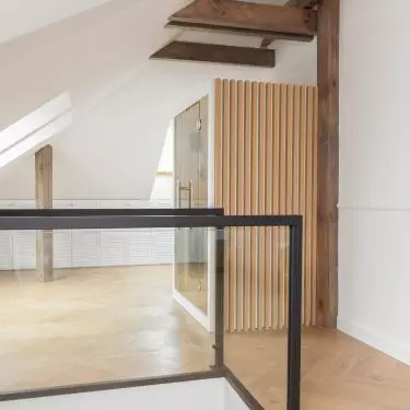 The sauna is located in the attic