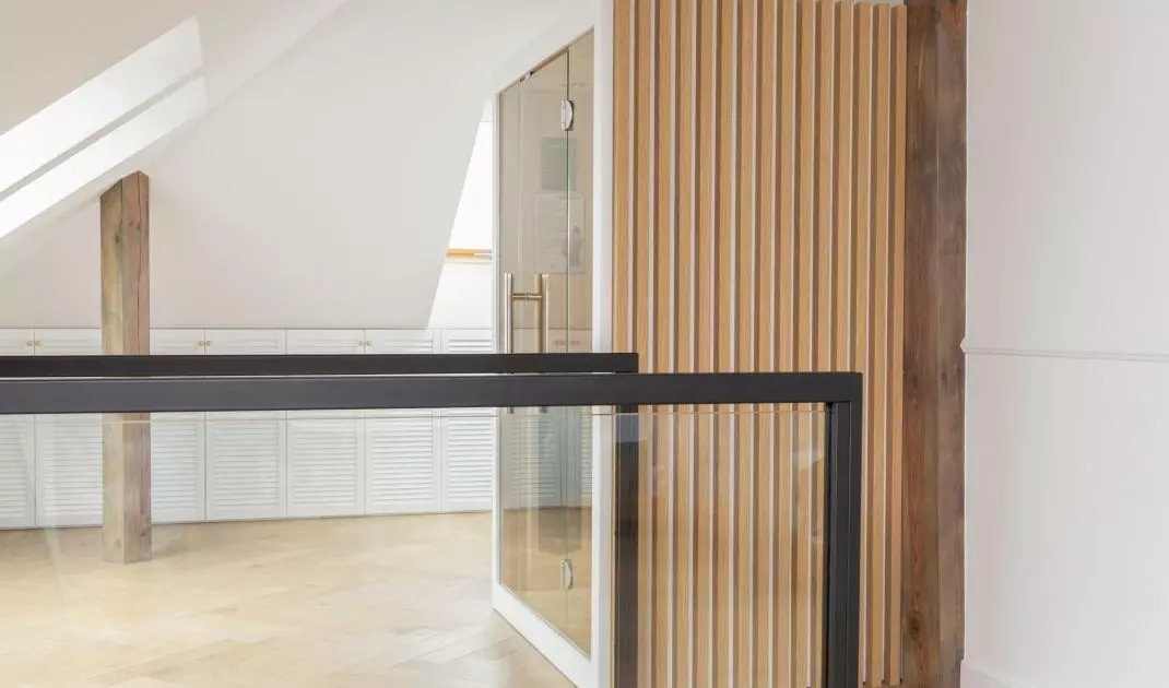 The sauna is located in the attic
