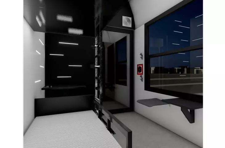 Interior design of an accessible railroad carriage