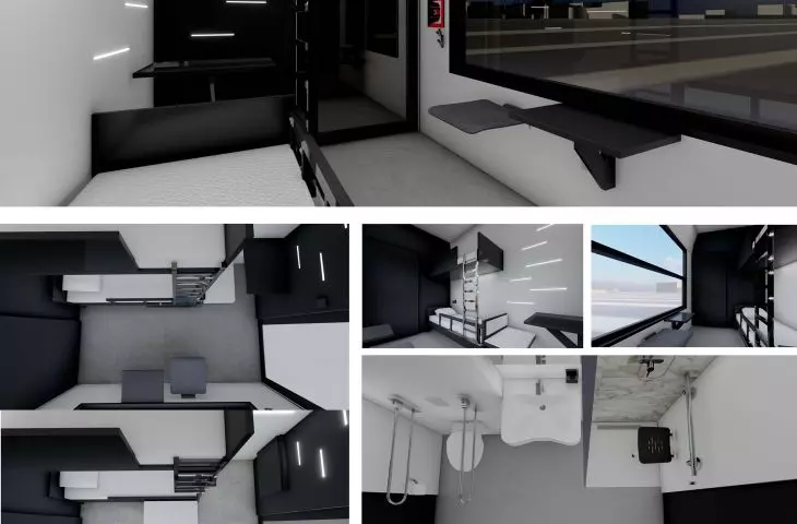 Interior design of an accessible railroad carriage