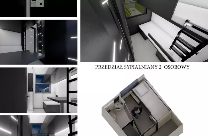 Interior design of an accessible railroad carriage