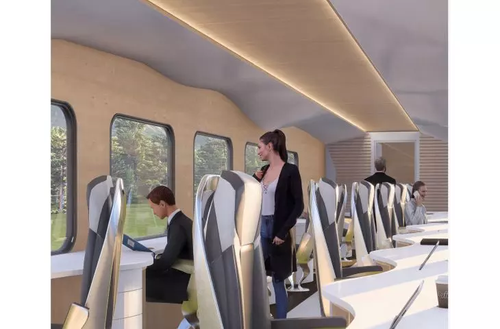 Interior design of an accessible railroad carriage