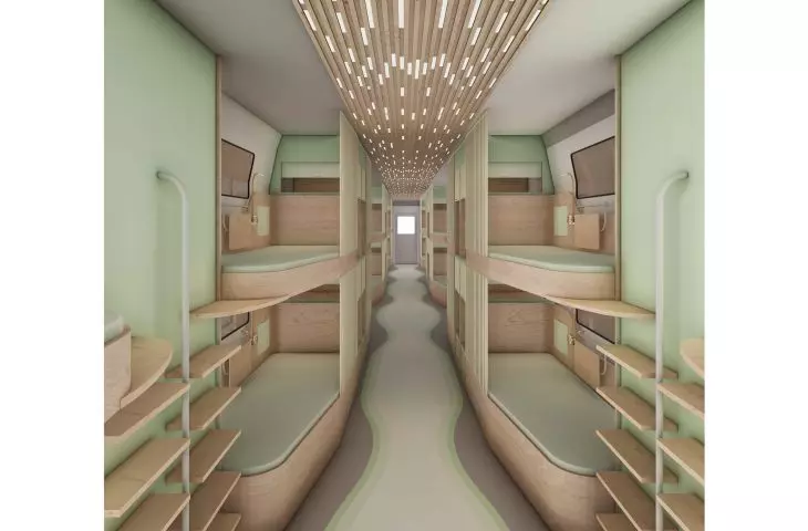 Interior design of an accessible railroad carriage