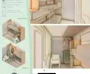 Interior design of an accessible railroad carriage