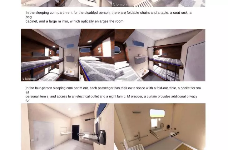 Projekt wnętrza dostępnego wagonu kolejowego