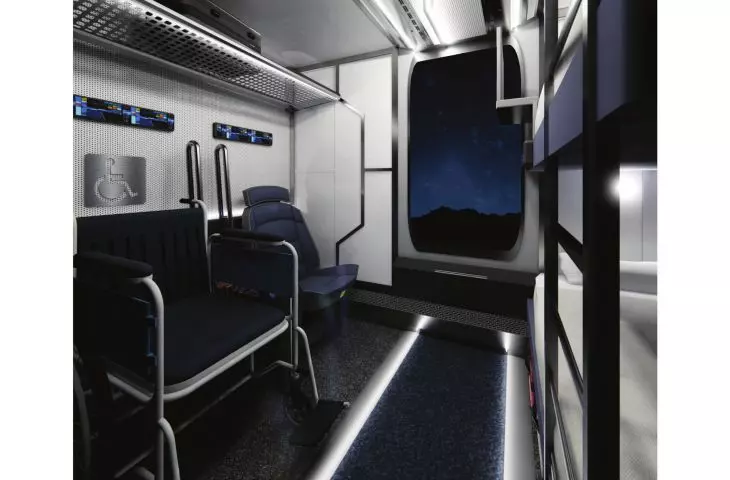 Projekt wnętrza dostępnego wagonu kolejowego
