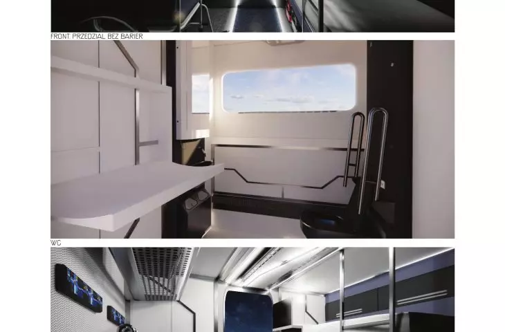 Interior design of an accessible railroad carriage