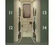 Interior design of an accessible railroad carriage