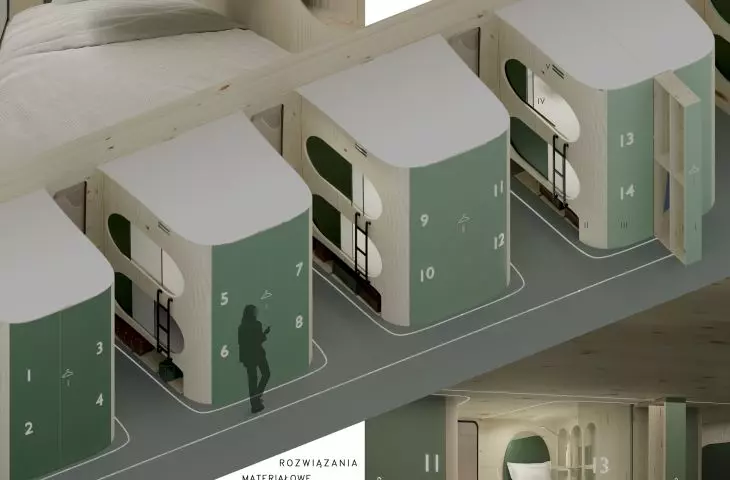 Projekt wnętrza dostępnego wagonu kolejowego
