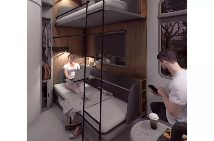Interior design of an accessible railroad carriage