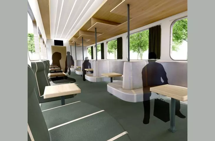 Projekt wnętrza dostępnego wagonu kolejowego