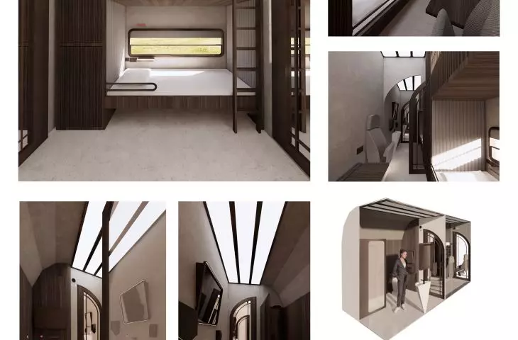 Projekt wnętrza dostępnego wagonu kolejowego