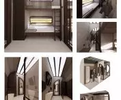 Interior design of an accessible railroad carriage