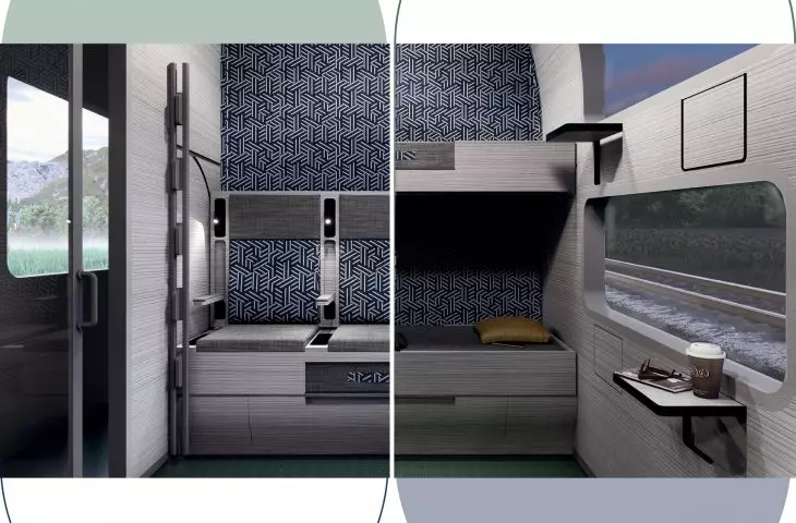 Interior design of an accessible railroad carriage